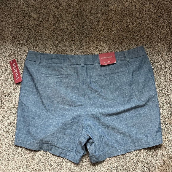 Merona Blue Bermuda Shorts Relaxed Fit-Cotton NWT - Picture 3 of 7